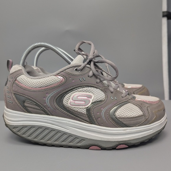 Skechers Shoes Women's Size 9.5 Gray Pink Walking Tone Ups Athletic Sneakers - Picture 4 of 12